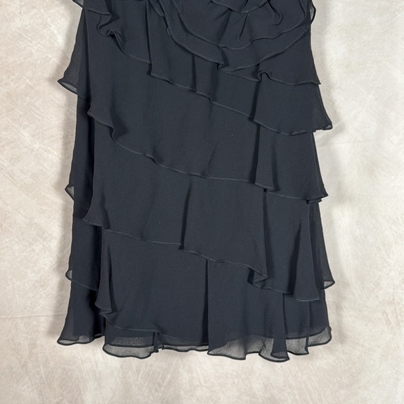 Express Vintage Y2K Silk Dress Strapless Ruffles Whimsygoth Wedding Guest Sz 10 - Picture 3 of 10